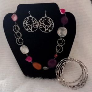 Jewelry set necklace tree  earring bracelets